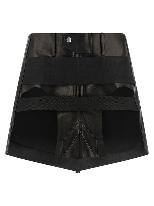 Rick Owens Langer Rock aus schwarzem Kalbsleder