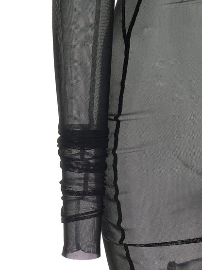 Rick Owens Langes schwarzes Kleid aus Nylon