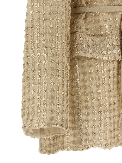Brunello Cucinelli Beige Seidenblazer