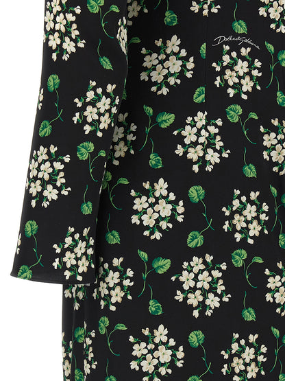 Dolce & Gabbana Schwarzes Midikleid aus Synthetik