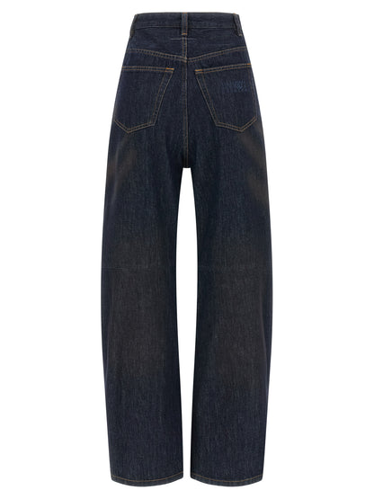 MM6 Maison Margiela Blaue High-Waist Jeans aus Baumwolle