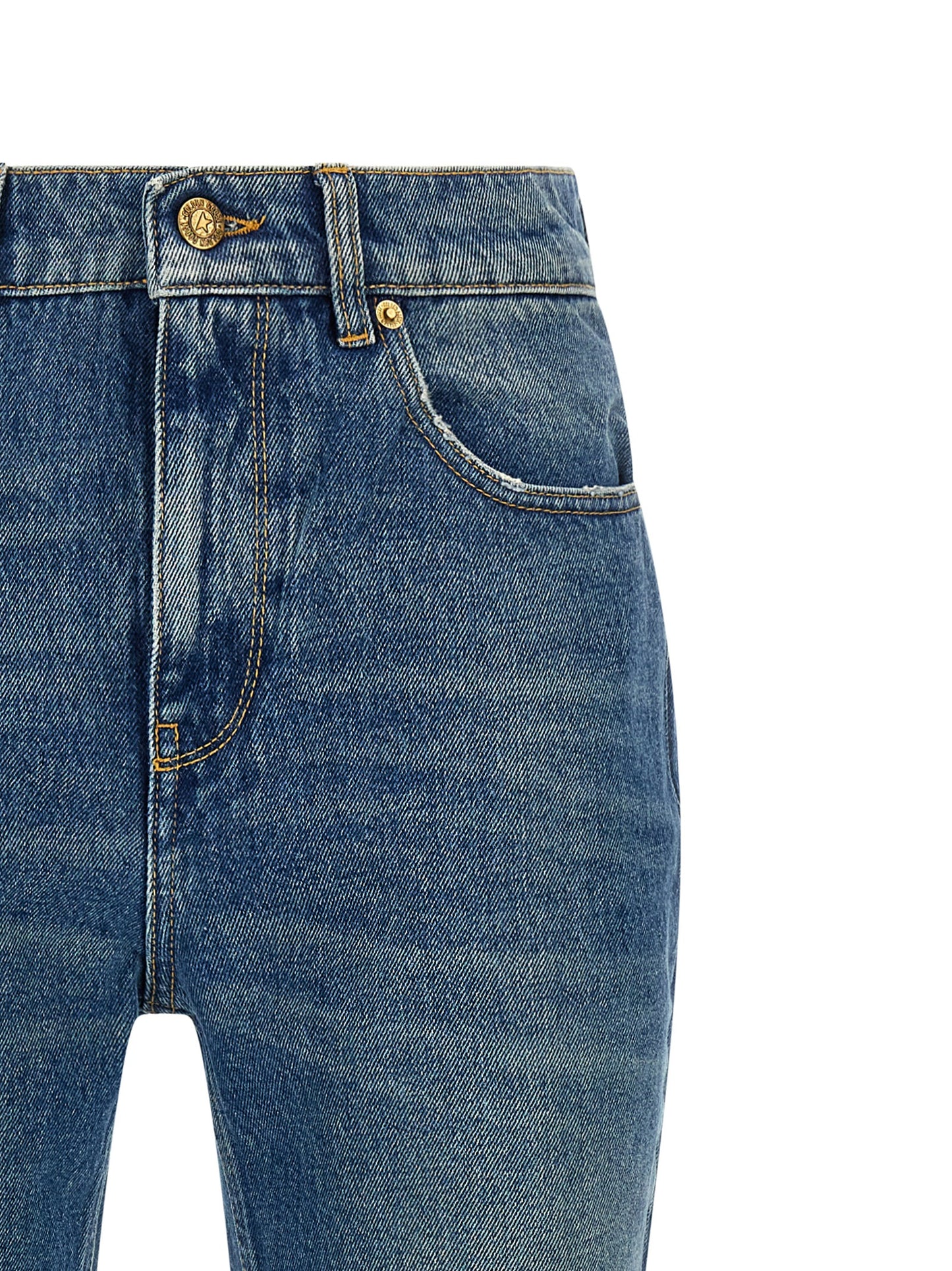 Golden Goose Blaue Baumwoll-Jeans mit ausgestelltem Bein