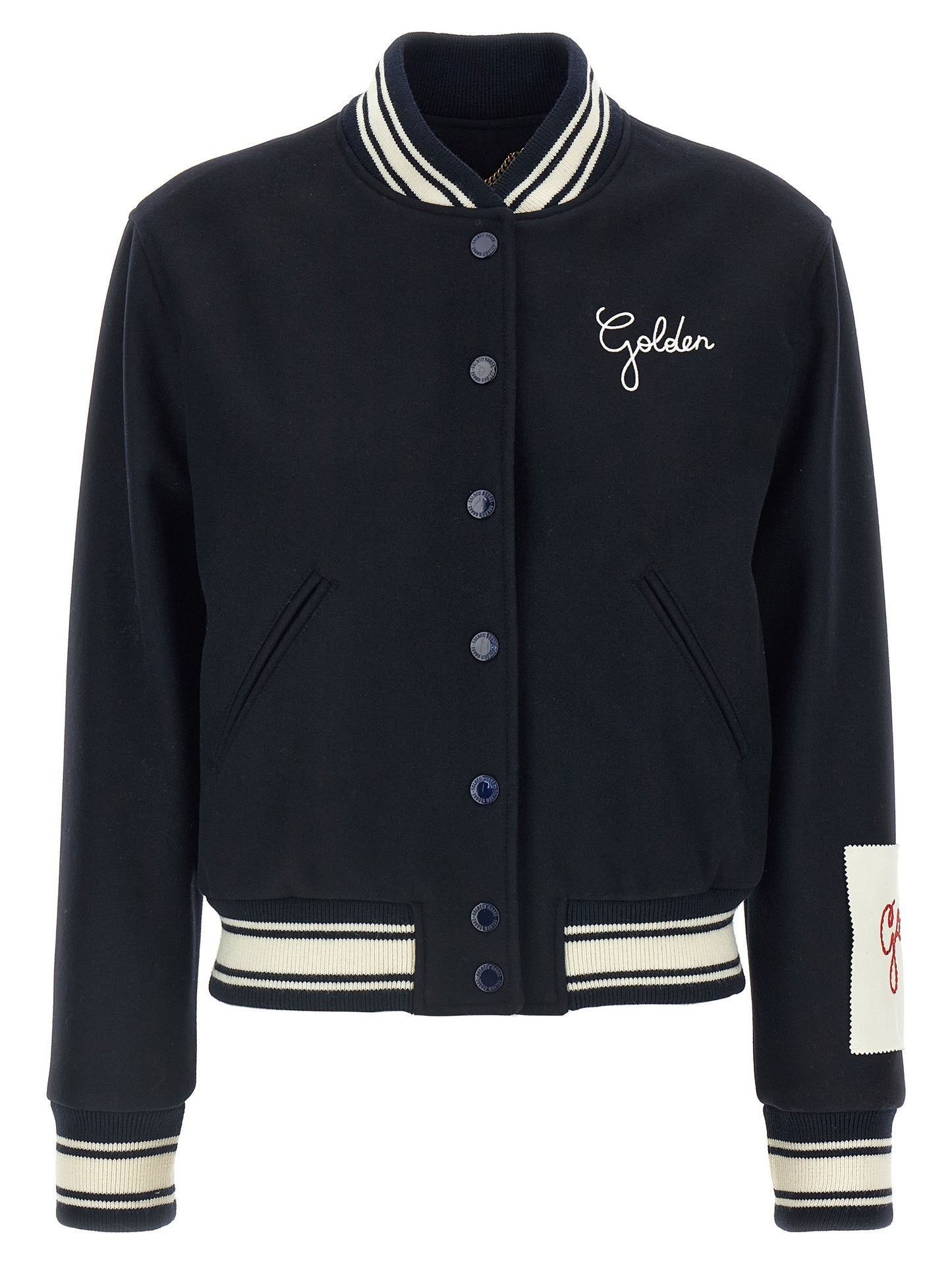 Golden Goose Blauer Bomber aus reiner Schurwolle