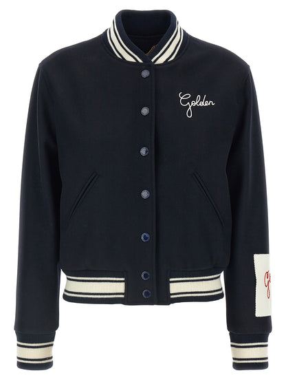 Golden Goose Blauer Bomber aus reiner Schurwolle