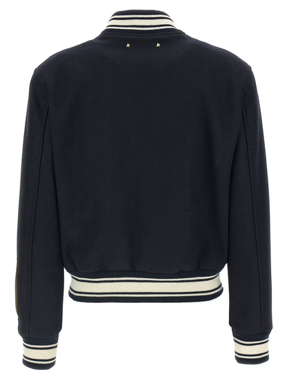 Golden Goose Blauer Bomber aus reiner Schurwolle