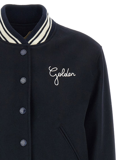Golden Goose Blauer Bomber aus reiner Schurwolle