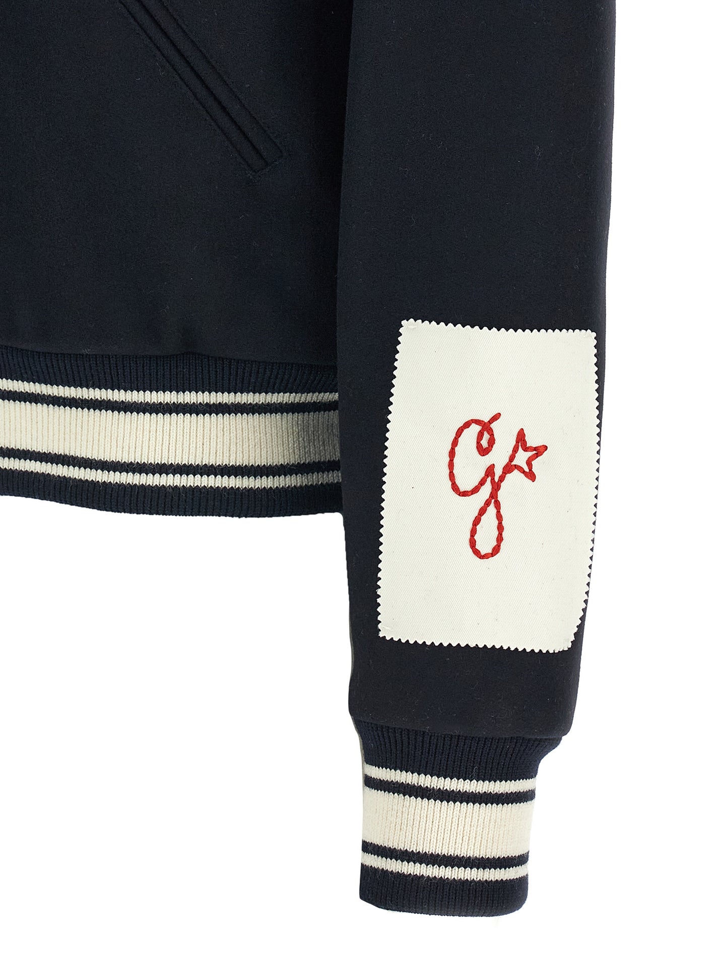 Golden Goose Blauer Bomber aus reiner Schurwolle