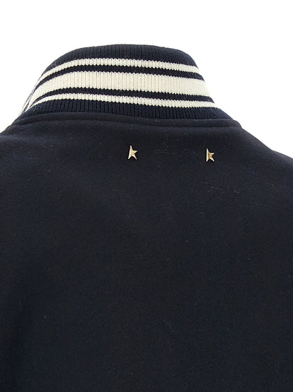 Golden Goose Blauer Bomber aus reiner Schurwolle