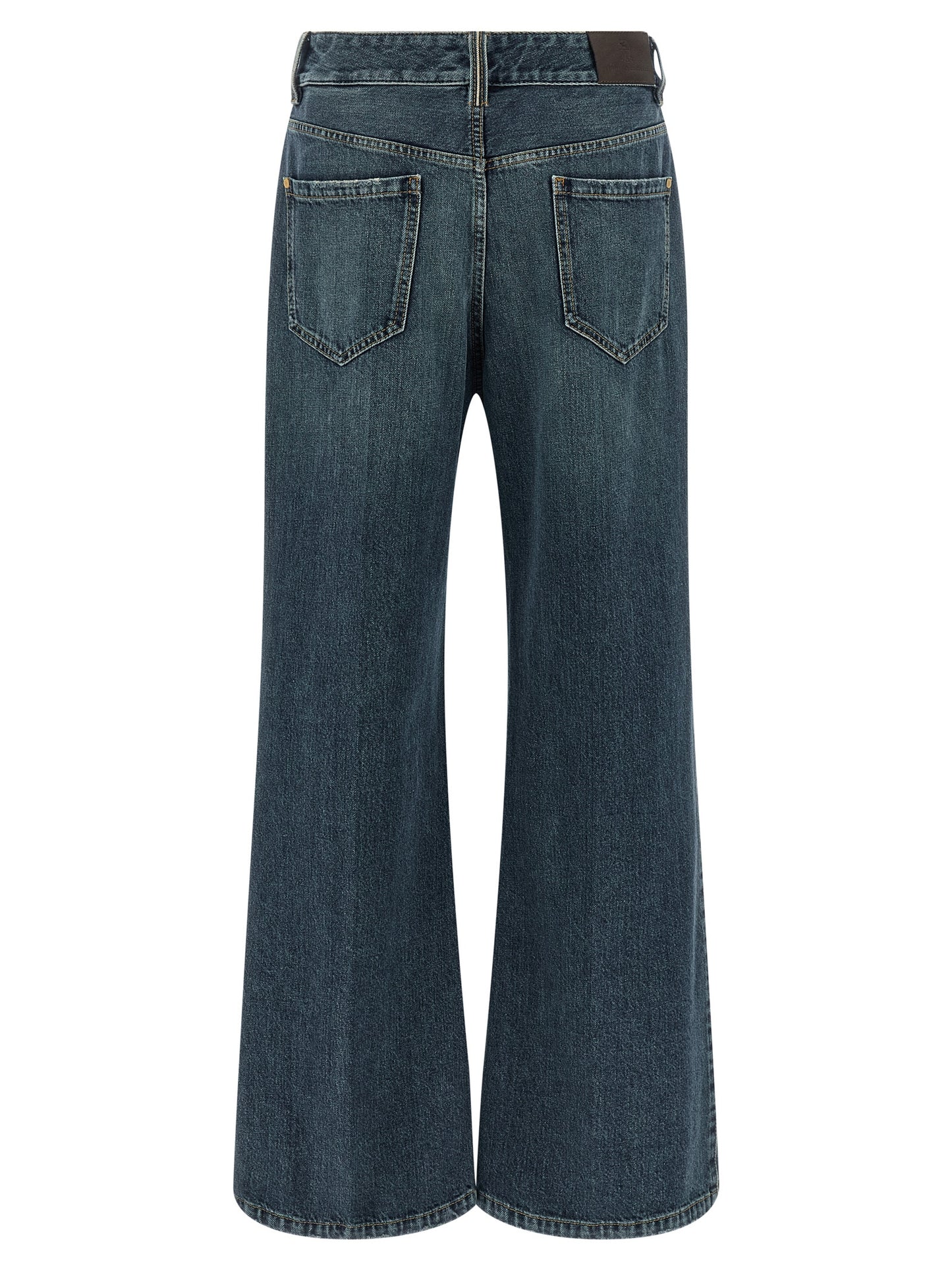 Brunello Cucinelli Blaue Baumwoll-Jeans mit ausgestelltem Bein