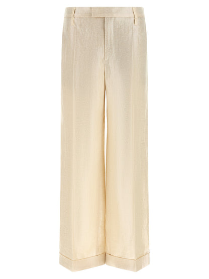 Brunello Cucinelli Legere Leinenhose in Gold