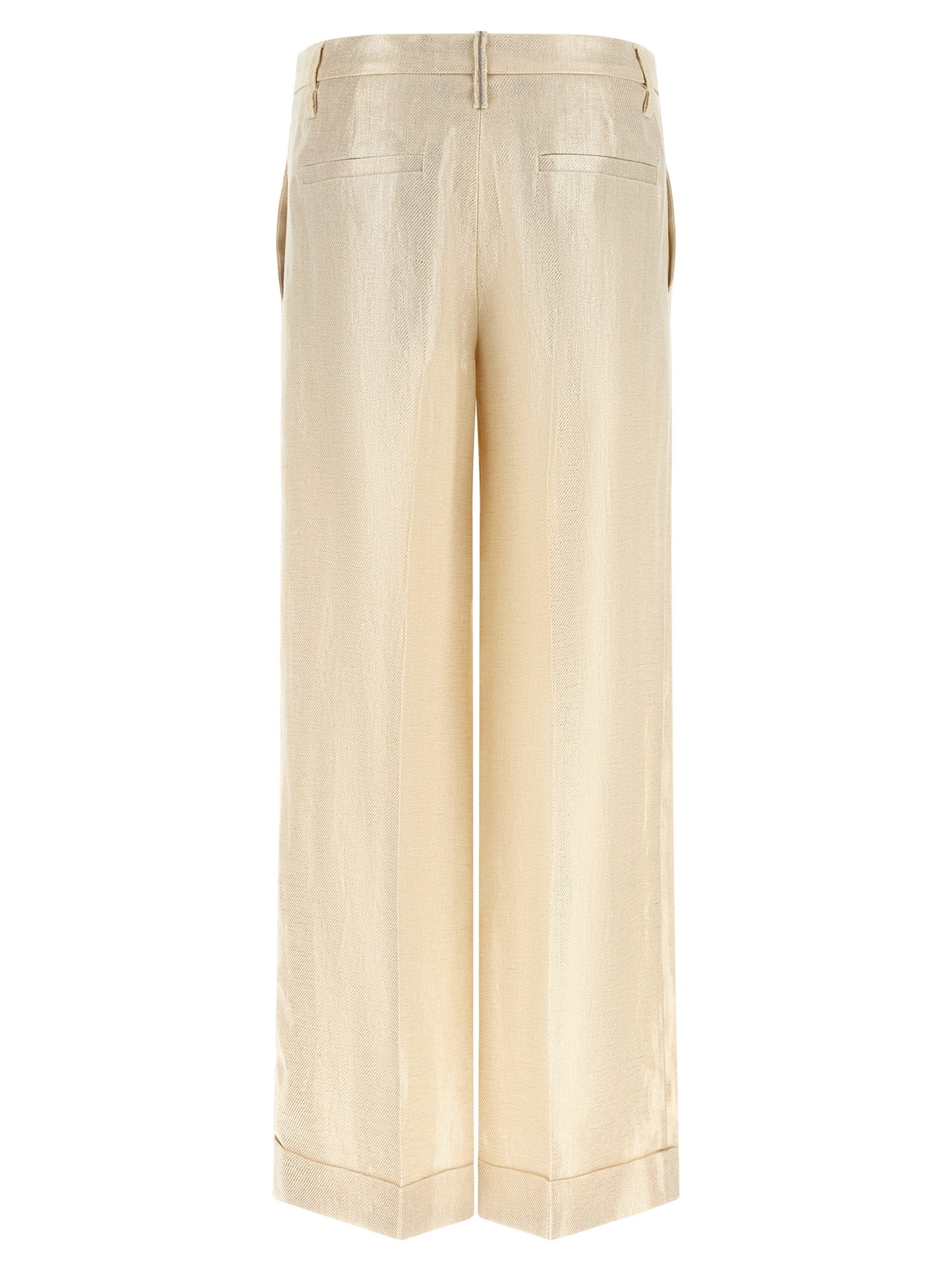 Brunello Cucinelli Legere Leinenhose in Gold