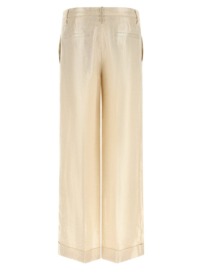 Brunello Cucinelli Legere Leinenhose in Gold