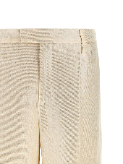 Brunello Cucinelli Legere Leinenhose in Gold