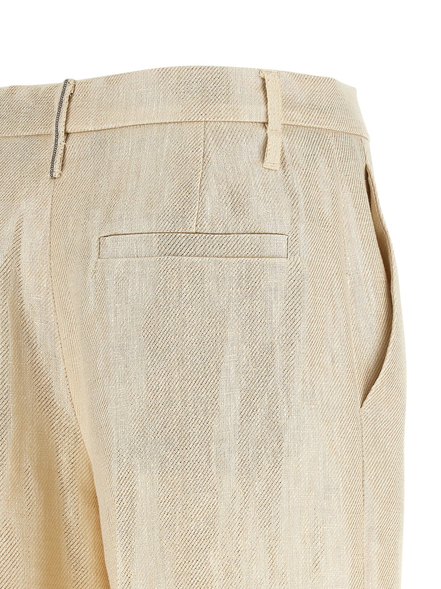 Brunello Cucinelli Legere Leinenhose in Gold