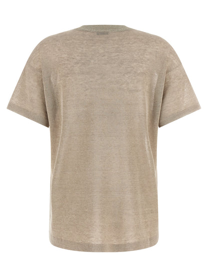 Brunello Cucinelli Beige Leinenstrickjacke