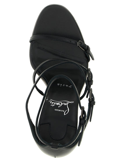 Christian Louboutin Schwarze Stilettosandalen aus Ziegenleder