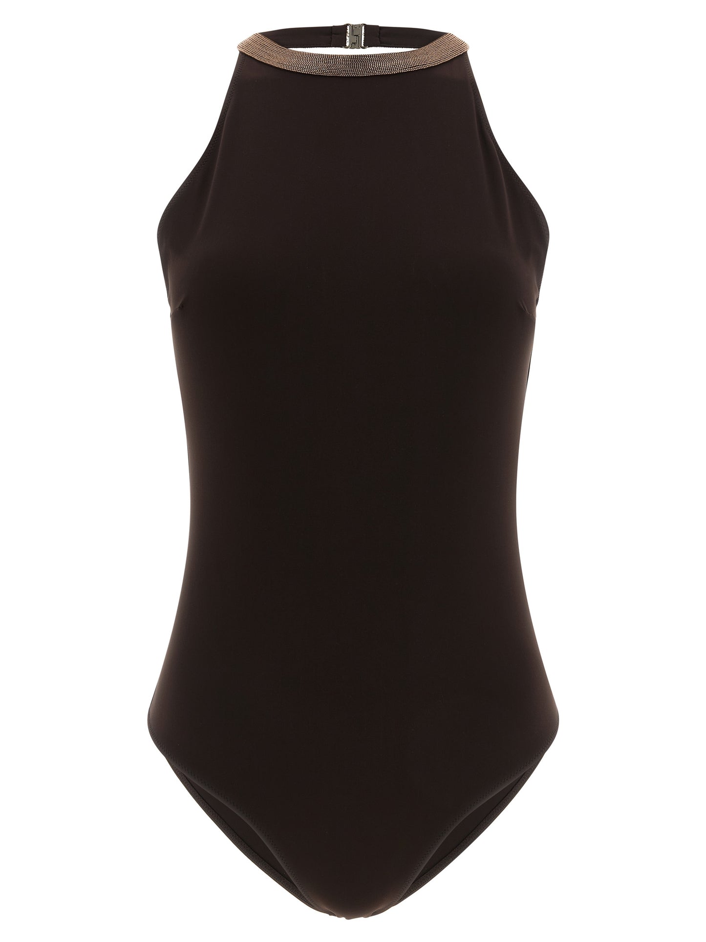 Brunello Cucinelli Brauner Einteiler aus Polyamid