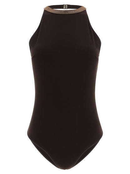 Brunello Cucinelli Brauner Einteiler aus Polyamid