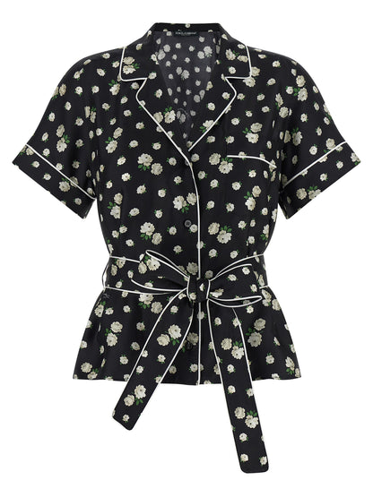 Dolce & Gabbana Schwarze Seidenbluse