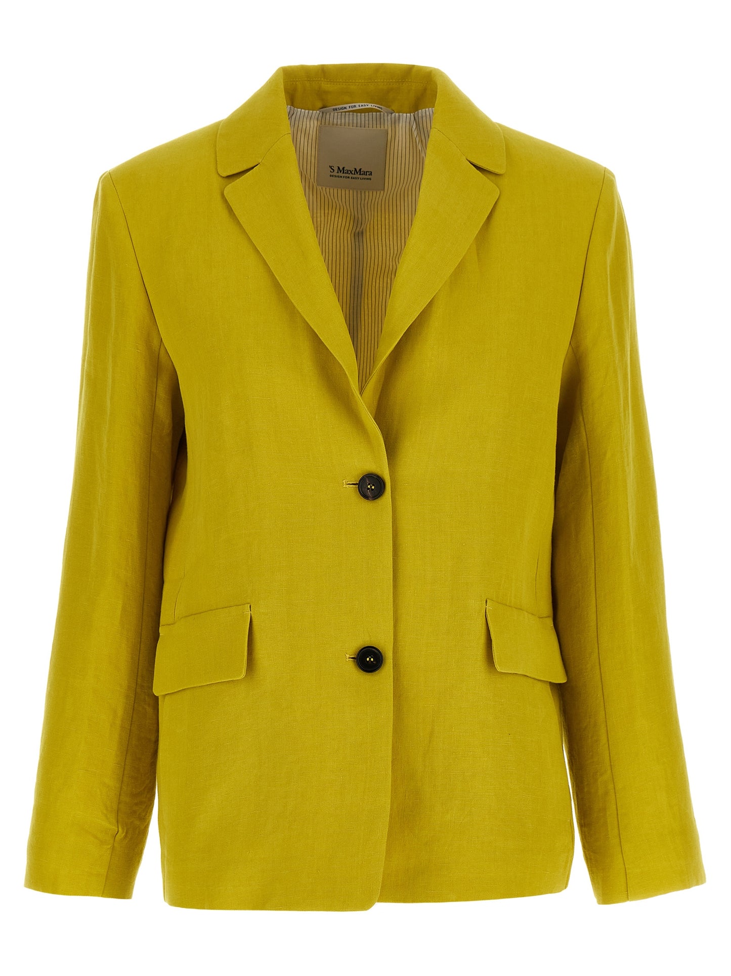 'S Max Mara Zweifarbiger Leinenblazer