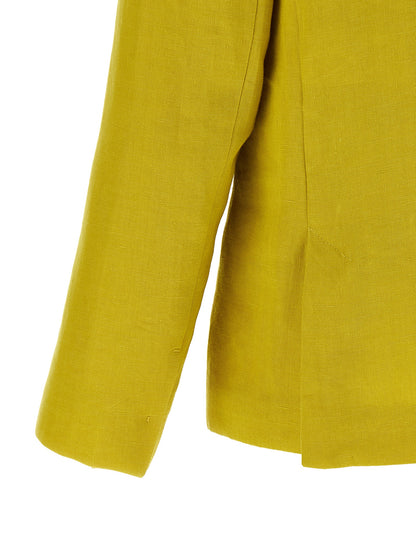 'S Max Mara Zweifarbiger Leinenblazer