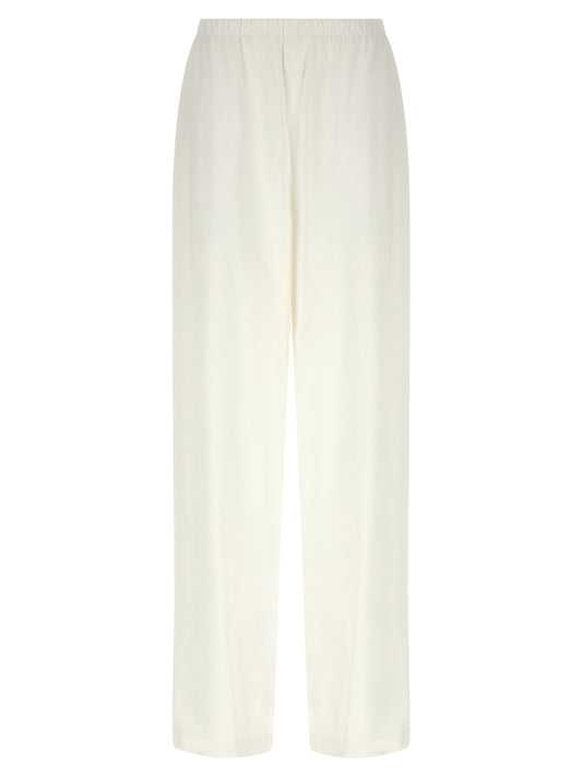 Max Mara Weiße Leinen-Freizeithose