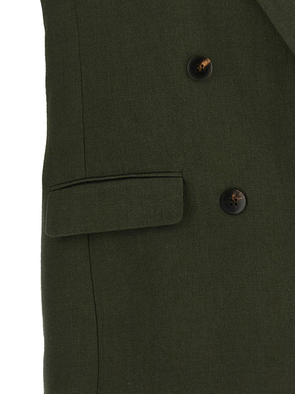 Max Mara Ärmellose Zweifarbige Leinenjacke