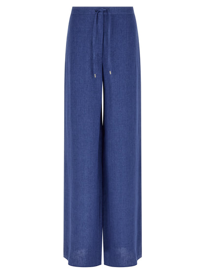 Max Mara Blaue Leinenhose