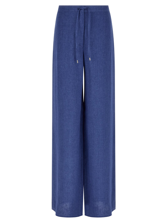Max Mara Blaue Leinenhose