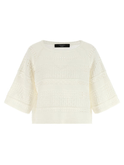 Max Mara Weißer Strickcardigan aus Baumwolle