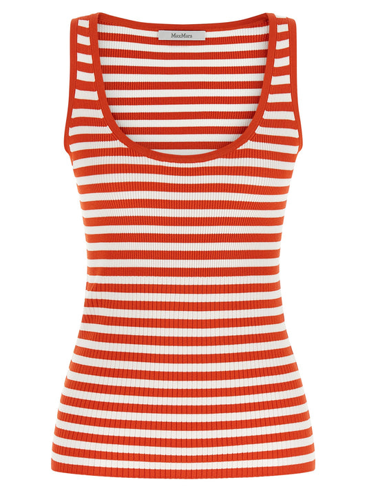 Max Mara Ärmelloses T-Shirt aus Viskose in Multicolor