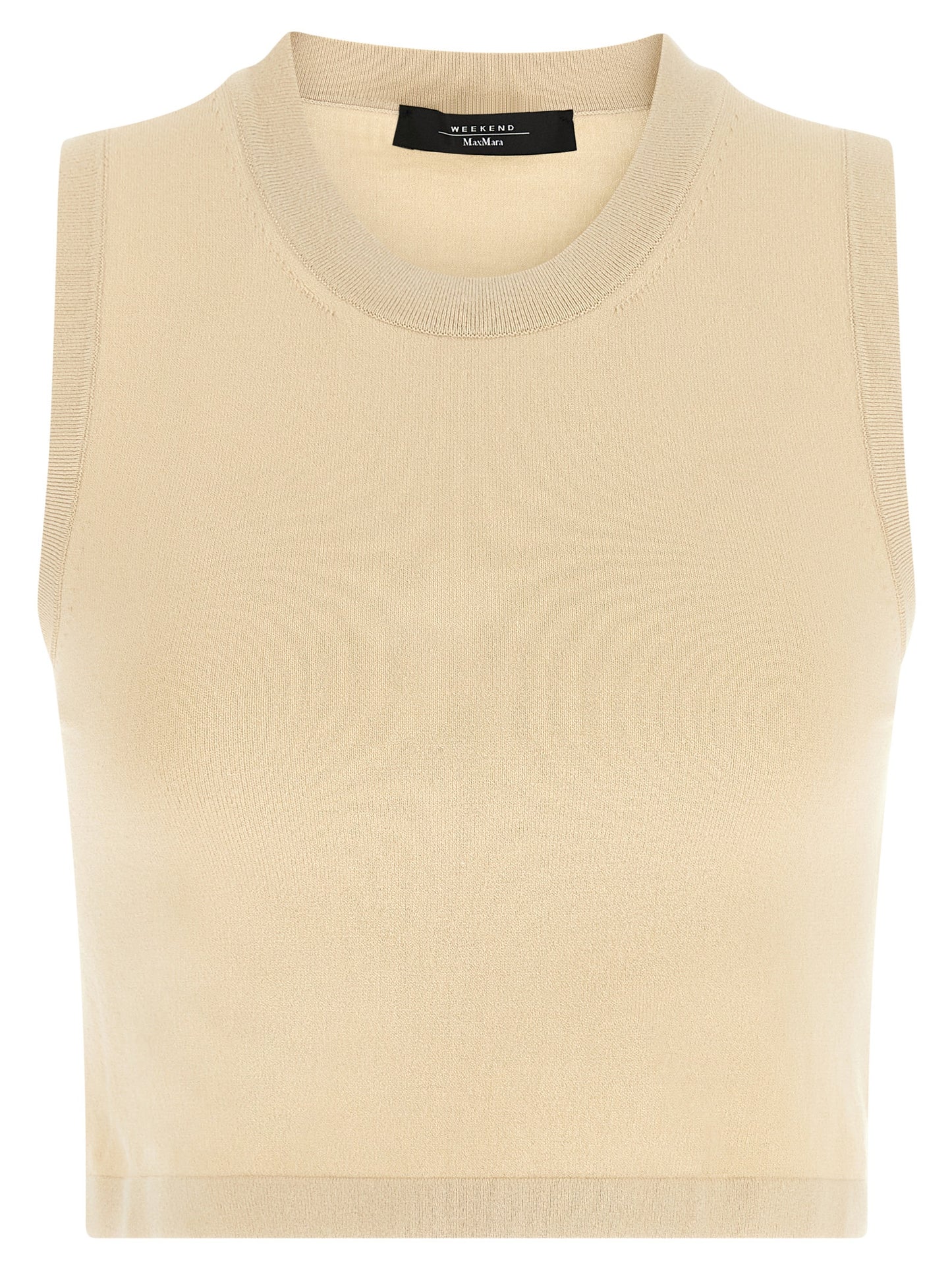 Max Mara Beige Viskose Ärmelloses T-Shirt