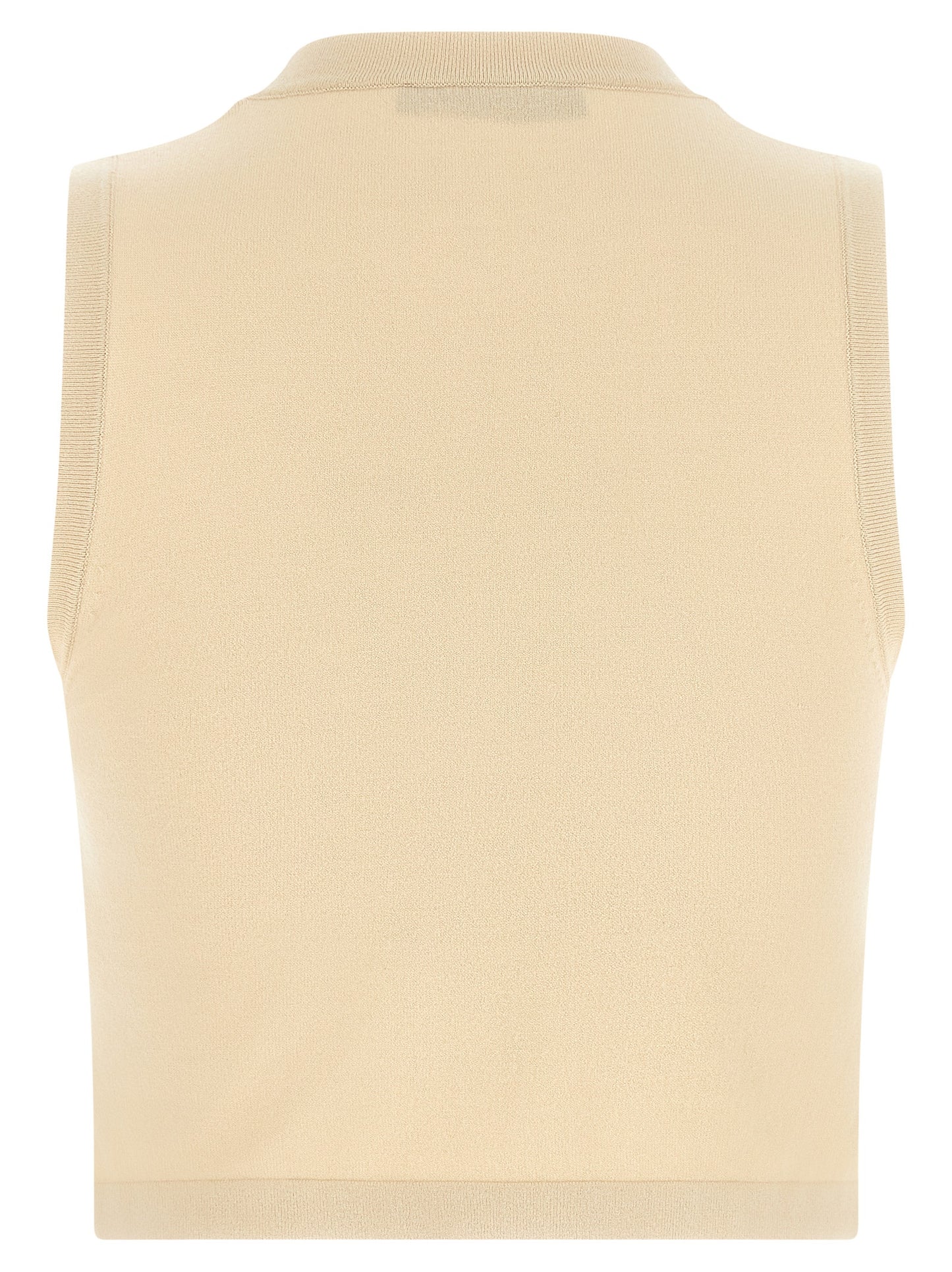 Max Mara Beige Viskose Ärmelloses T-Shirt