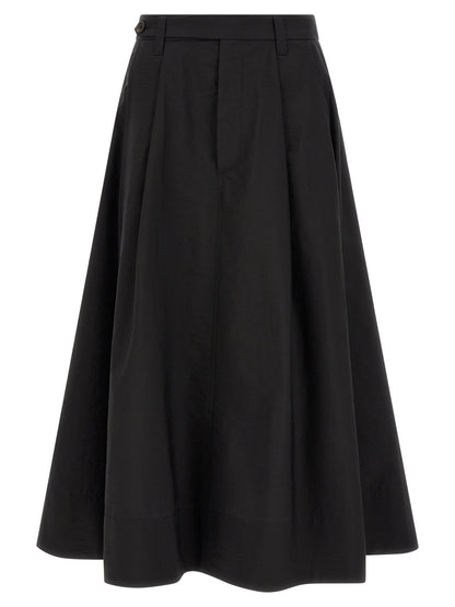 Brunello Cucinelli Blackr Cotton-MidiSkirt