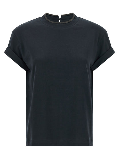 Brunello Cucinelli Blaues Baumwoll-T-Shirt