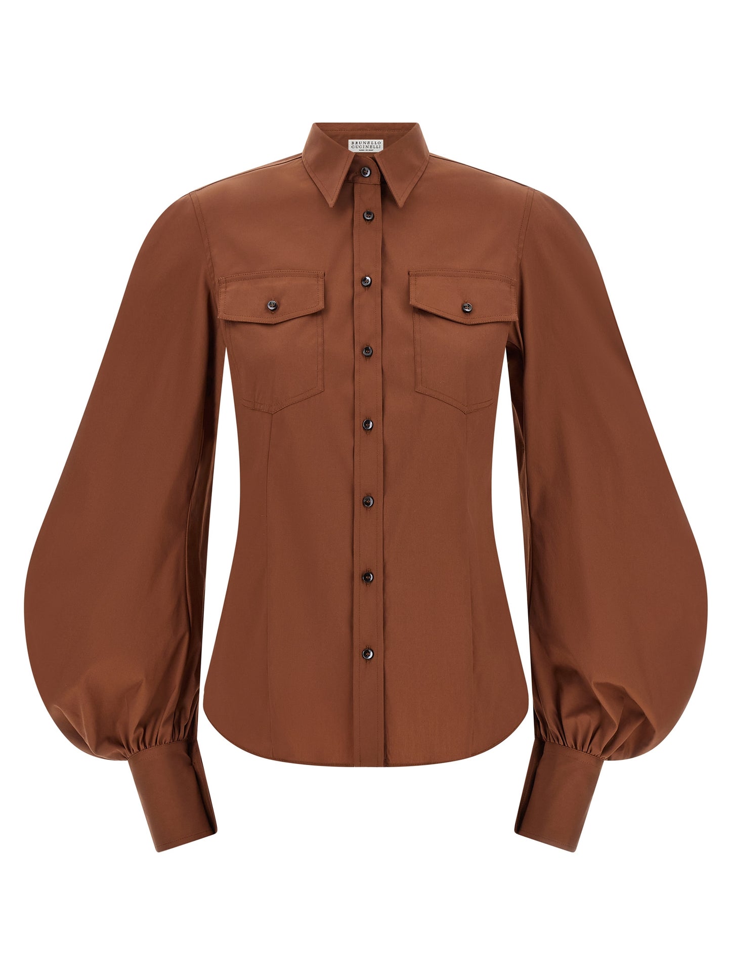 Brunello Cucinelli Braune Baumwollbluse