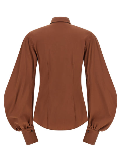 Brunello Cucinelli Braune Baumwollbluse