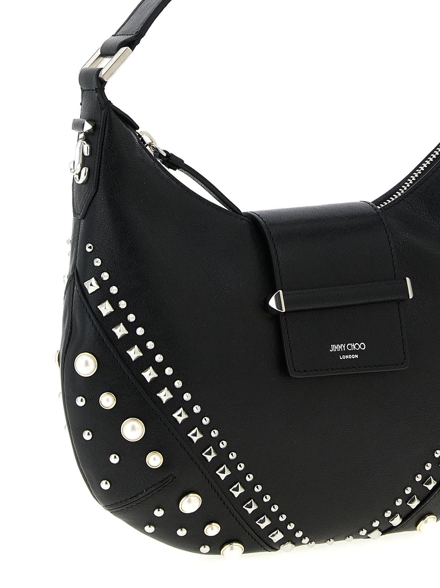 Jimmy Choo Weiße Lammleder-Umhängetasche