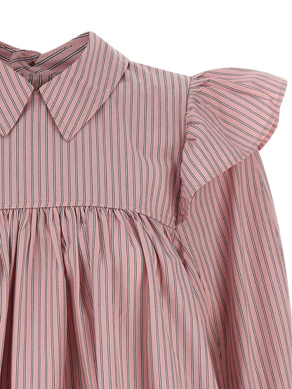 Ganni Kurzes Kleid aus mehrfarbiger Bio-Baumwolle