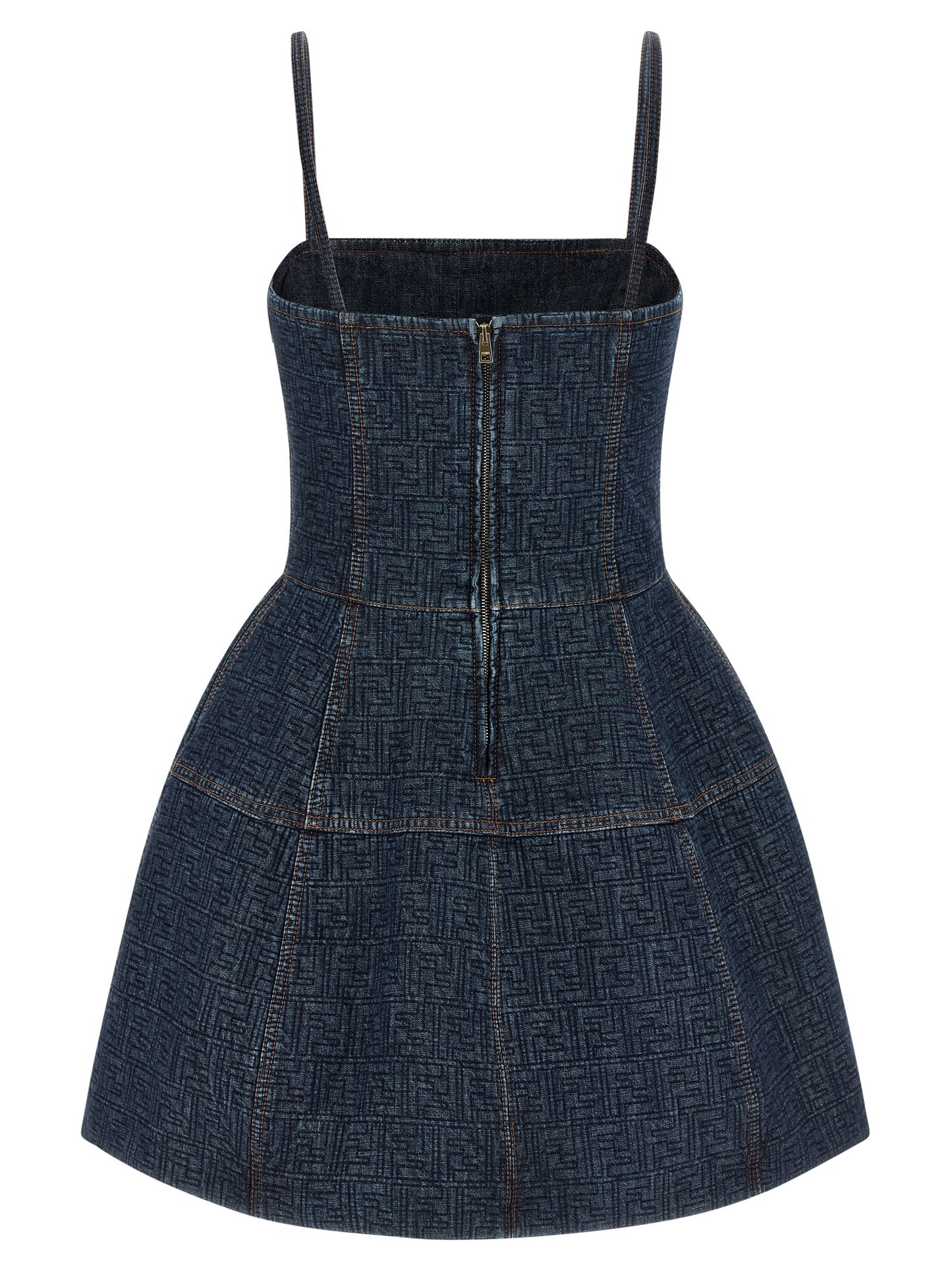 Fendi Kurzes blaues Baumwollkleid