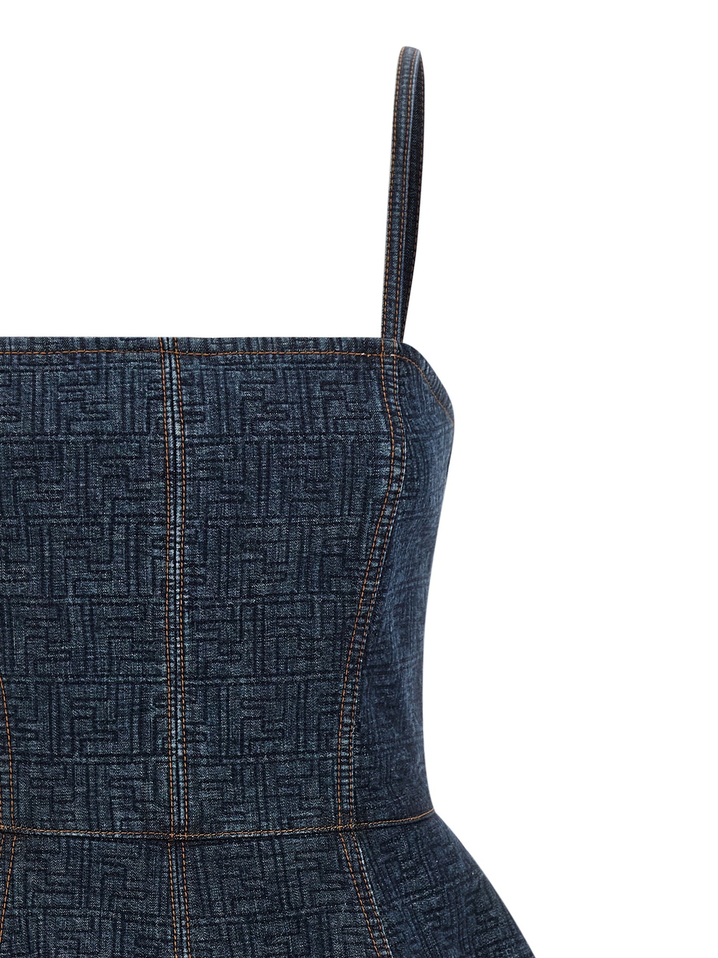 Fendi Kurzes blaues Baumwollkleid