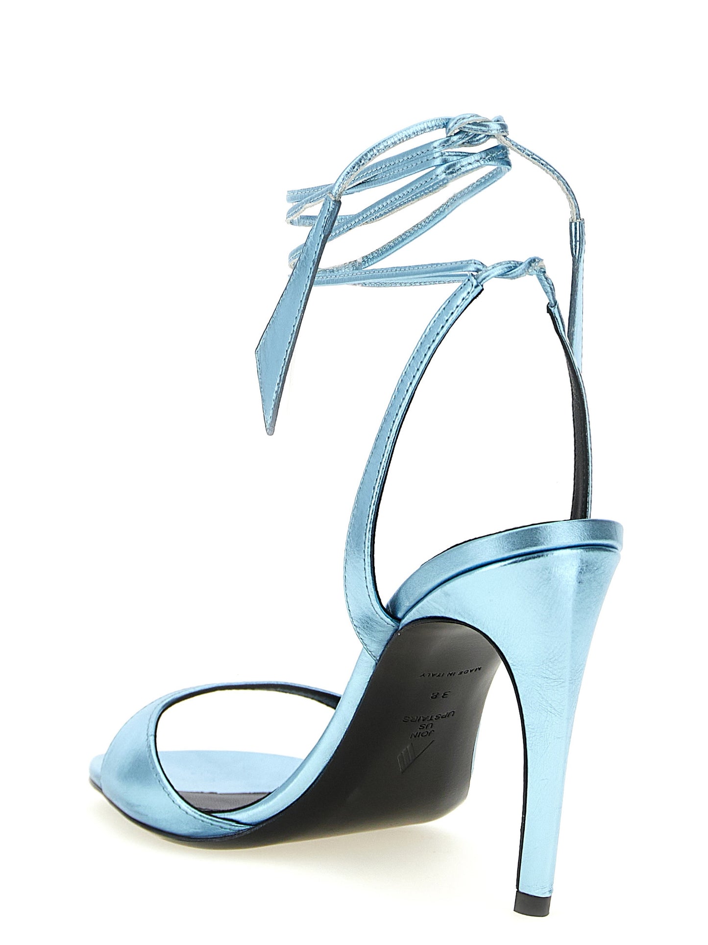 The Attico Sandale mit Stiletto-Absatz aus blauem Kalbsleder