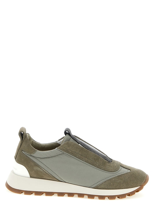 Brunello Cucinelli Athletik-Sneaker aus Polyester in Bicolor