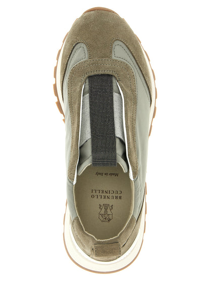 Brunello Cucinelli Athletik-Sneaker aus Polyester in Bicolor