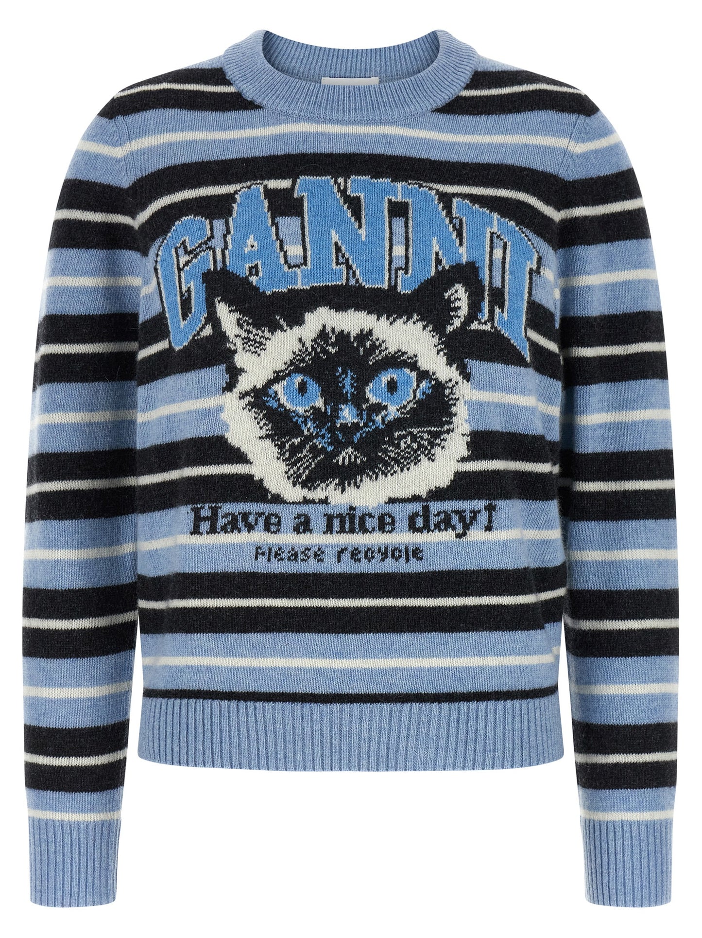 Ganni Blauer Wollcardigan