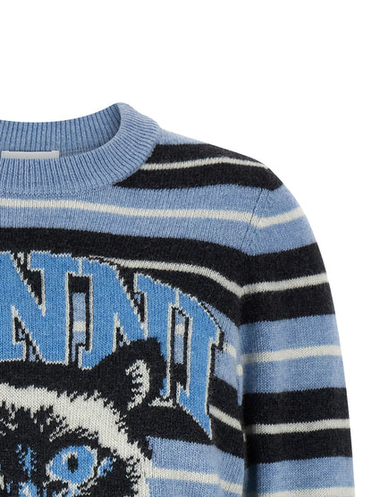 Ganni Blauer Wollcardigan