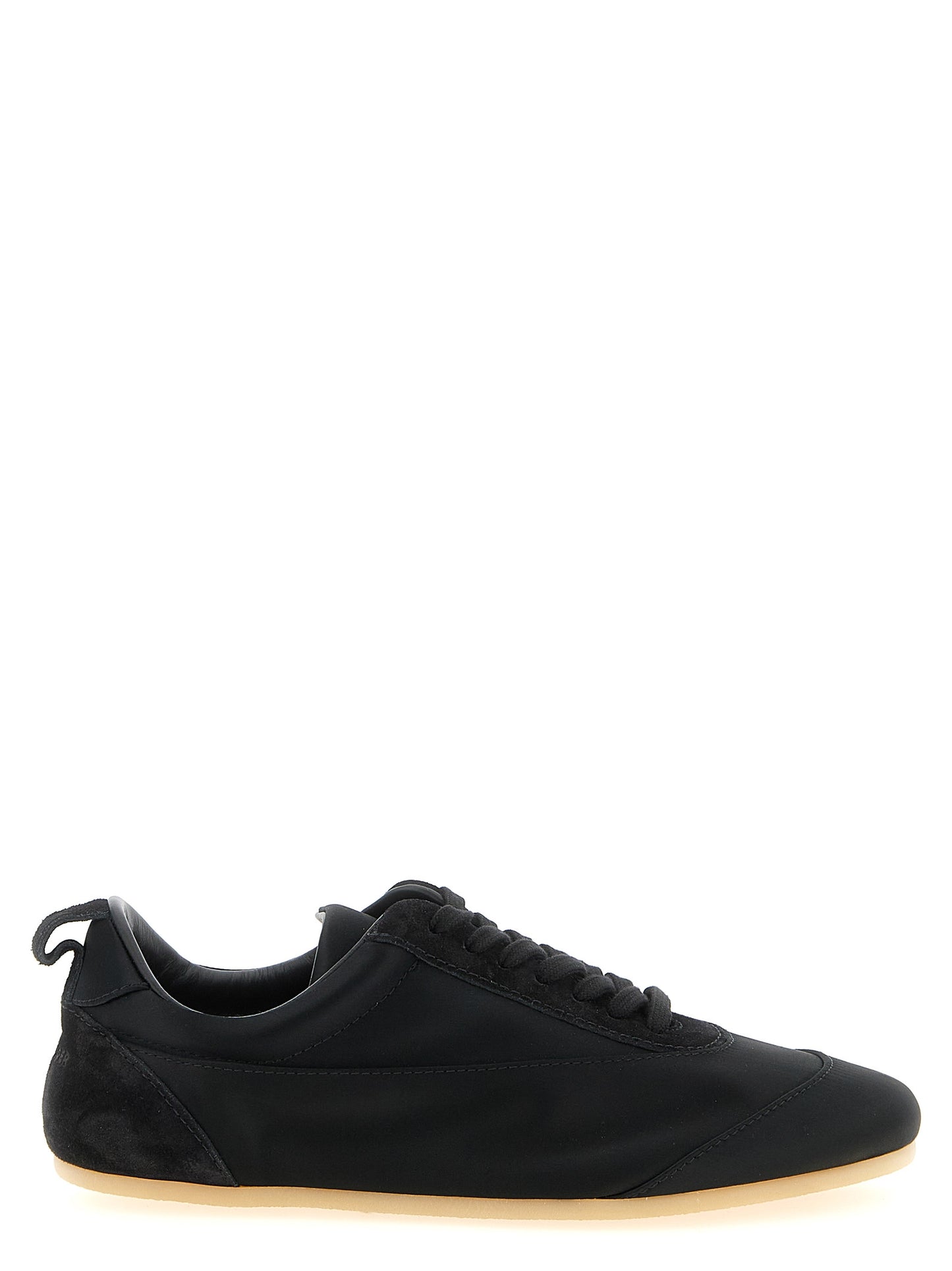 Jil Sander Schwarze Low-Top-Sneaker aus Baumwolle