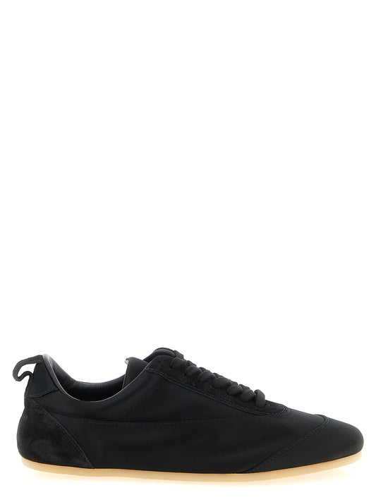 Jil Sander Schwarze Low-Top-Sneaker aus Baumwolle