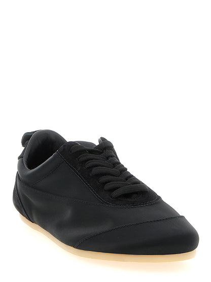Jil Sander Schwarze Low-Top-Sneaker aus Baumwolle