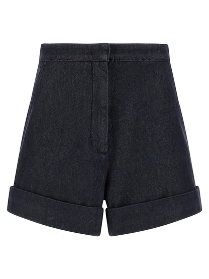 Max Mara Blaue Baumwoll-Bermudashorts